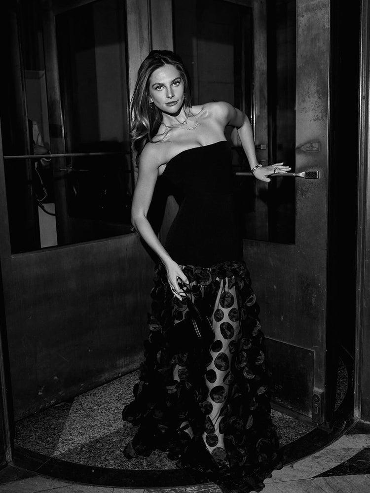 Strapless 3D Polka Dot Puffy Dress