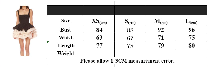 Retro black and white contrast square neck tutu party evening dress high-end suspender dress