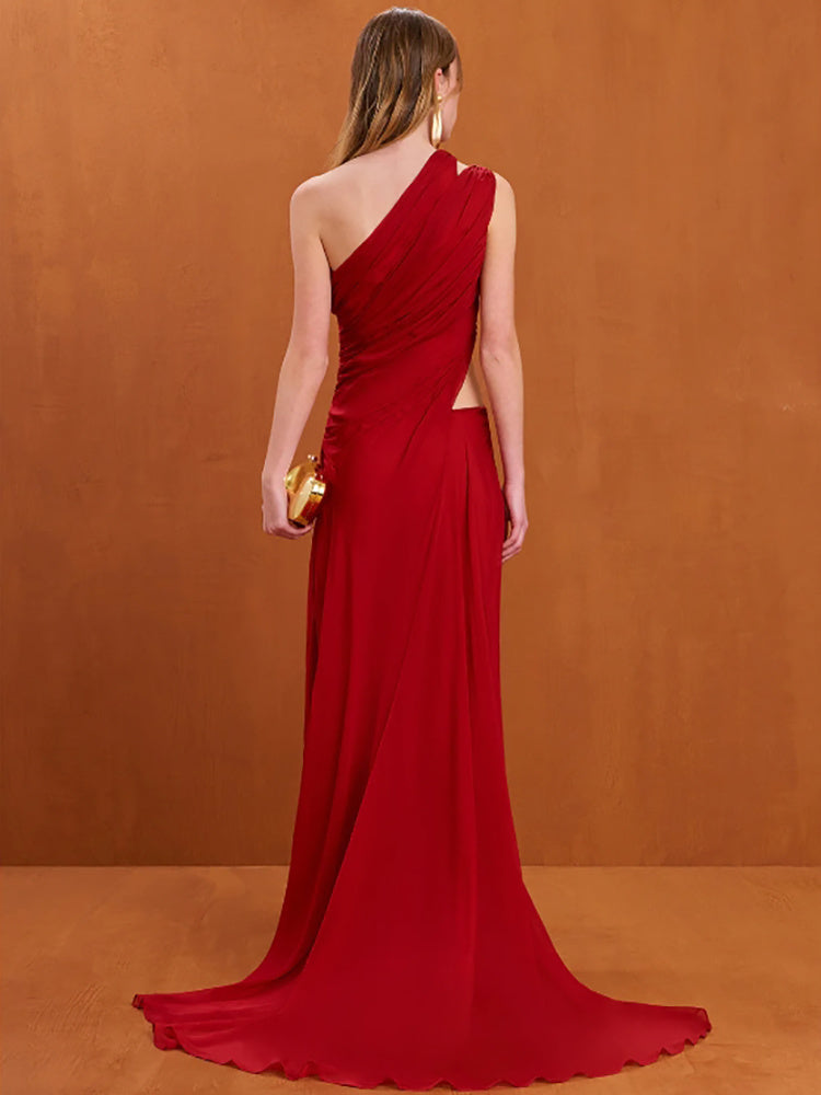 One Shoulder Party Gown Bridesmaid Dress