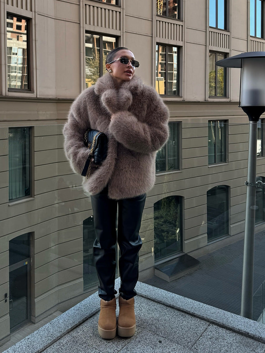 Faux fur coat