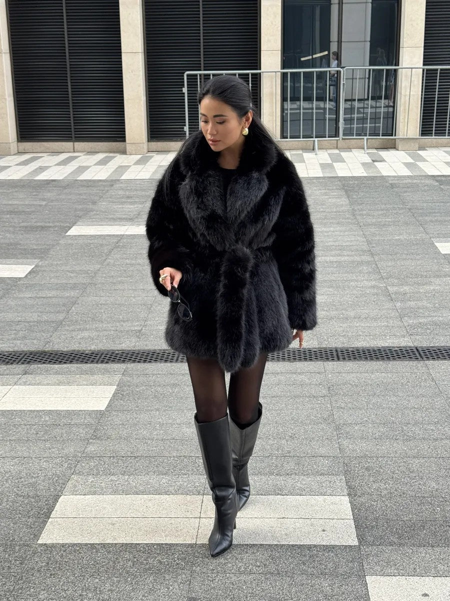 Eco-friendly fox fur coat