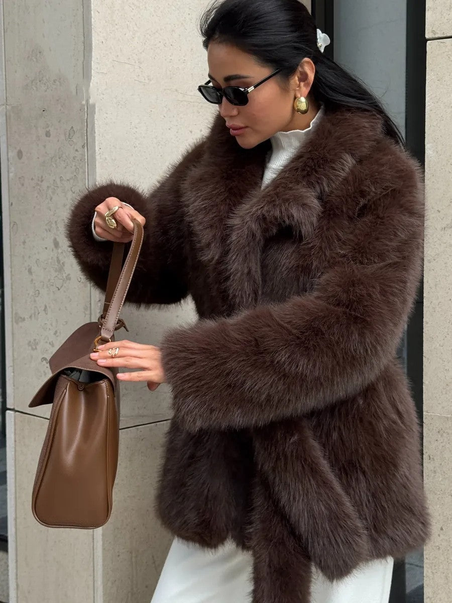 Eco-friendly fox fur coat