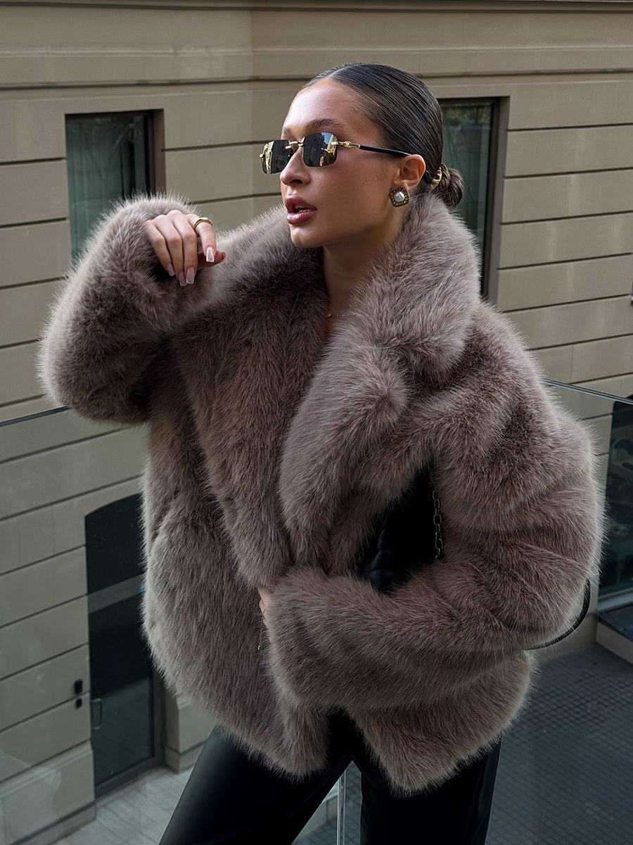 Faux fur coat