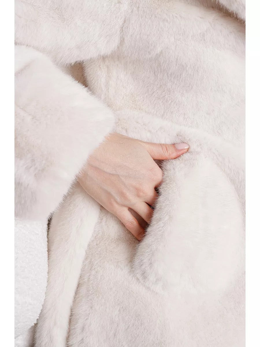 Extended Eco-friendly Faux Mink Fur Coat