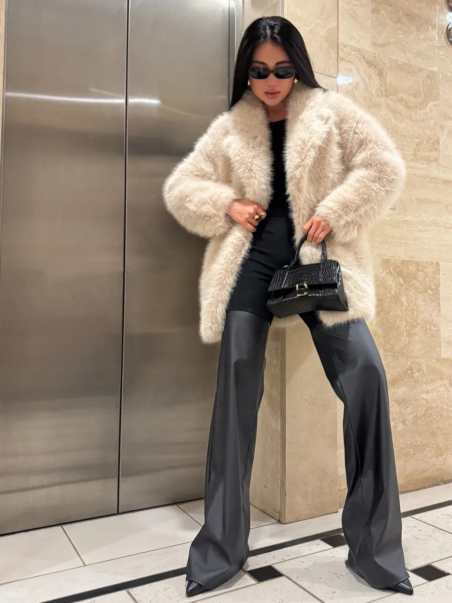 Eco-friendly fox fur coat