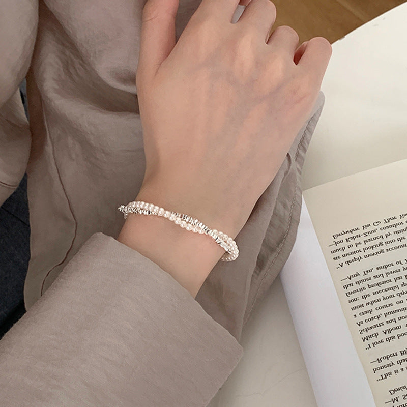 Wrapped pearl bracelet