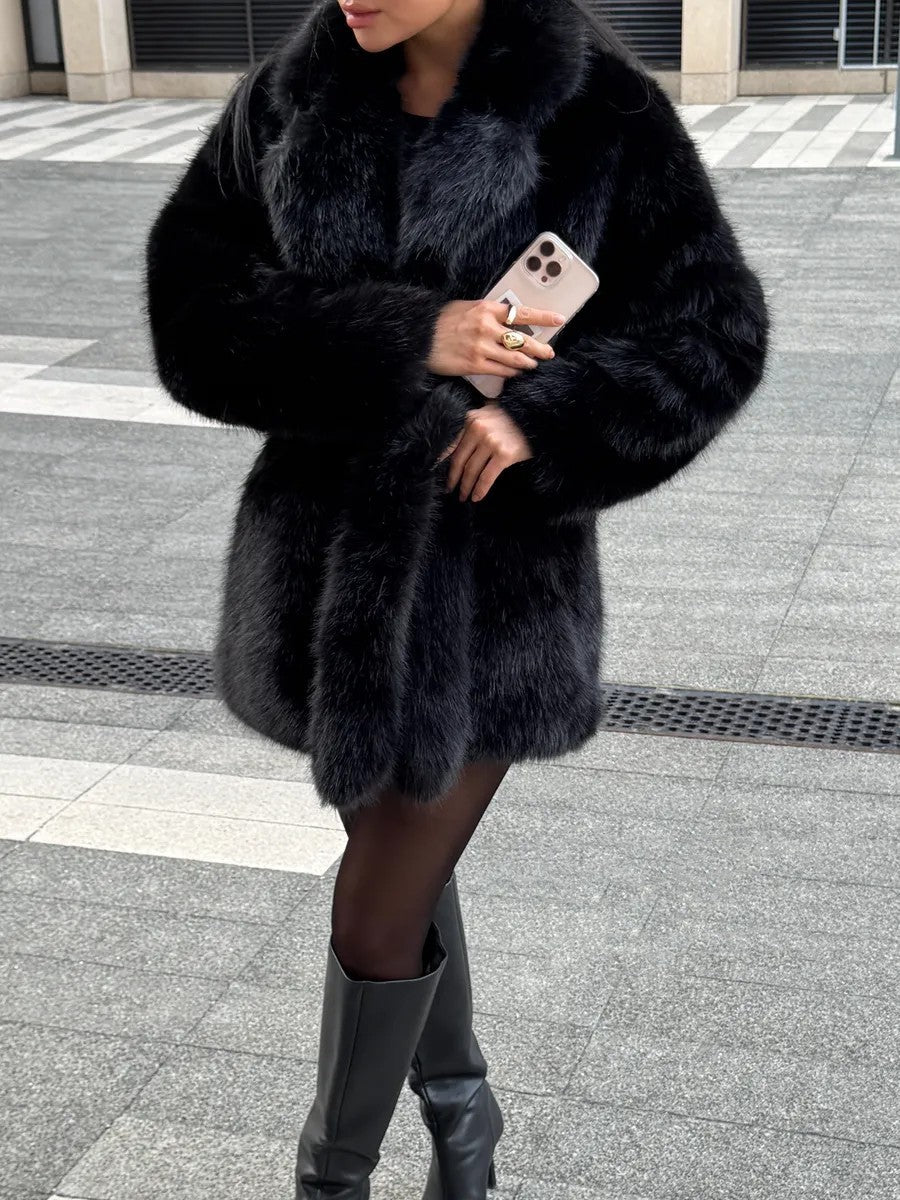 Eco-friendly fox fur coat