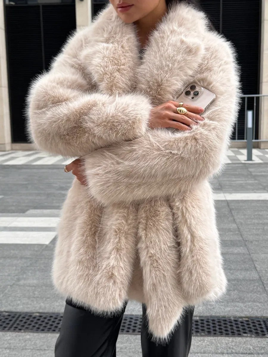 Eco-friendly fox fur coat