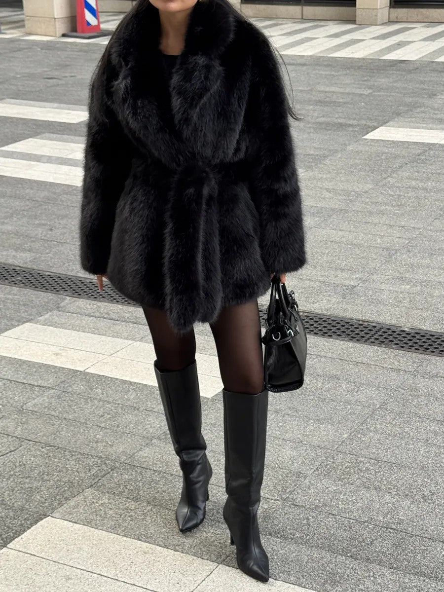 Eco-friendly fox fur coat