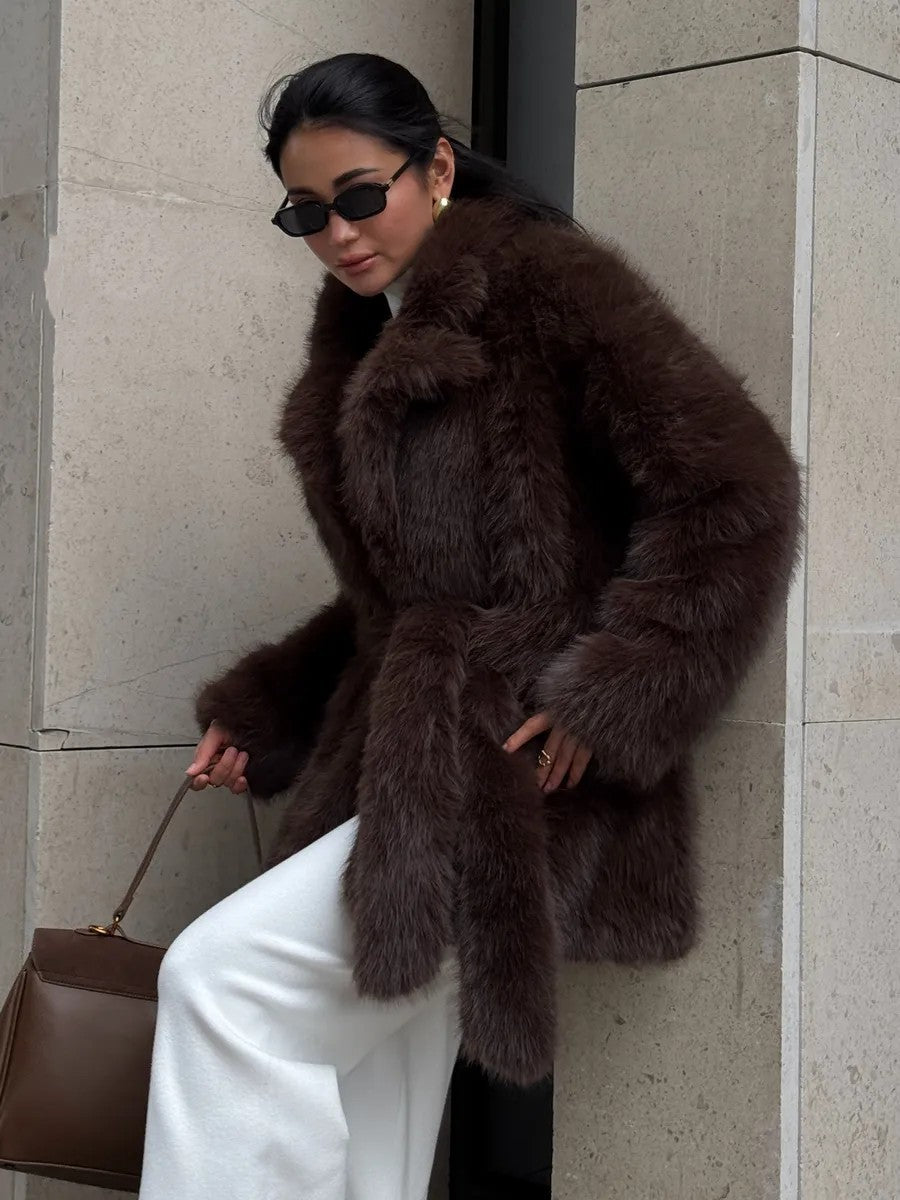 Eco-friendly fox fur coat