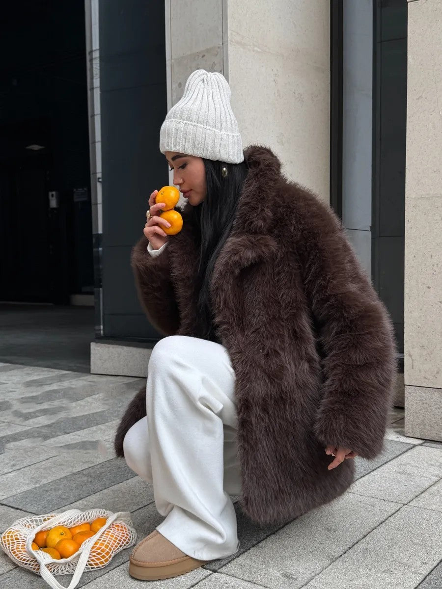 Eco-friendly fox fur coat