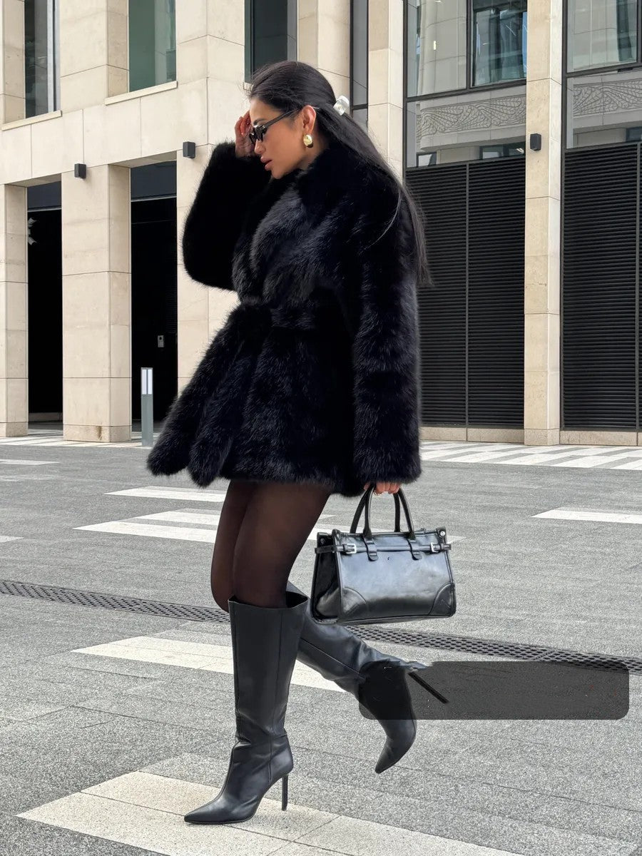 Eco-friendly fox fur coat