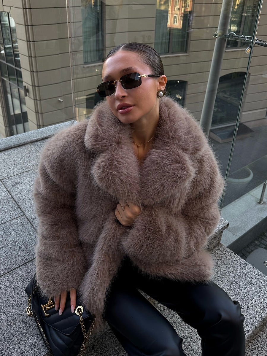 Faux fur coat
