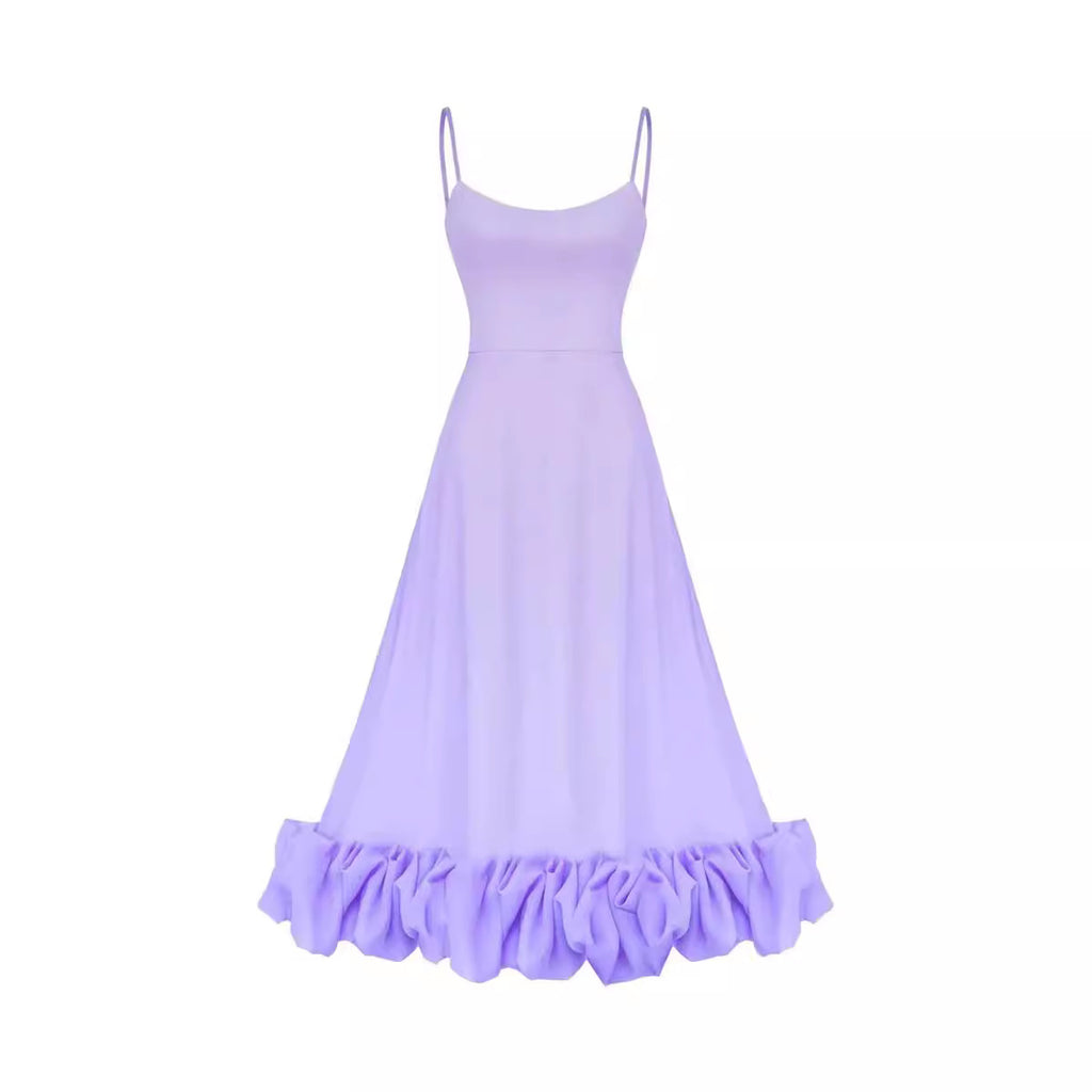 A-line floral maxi dress with spaghetti straps