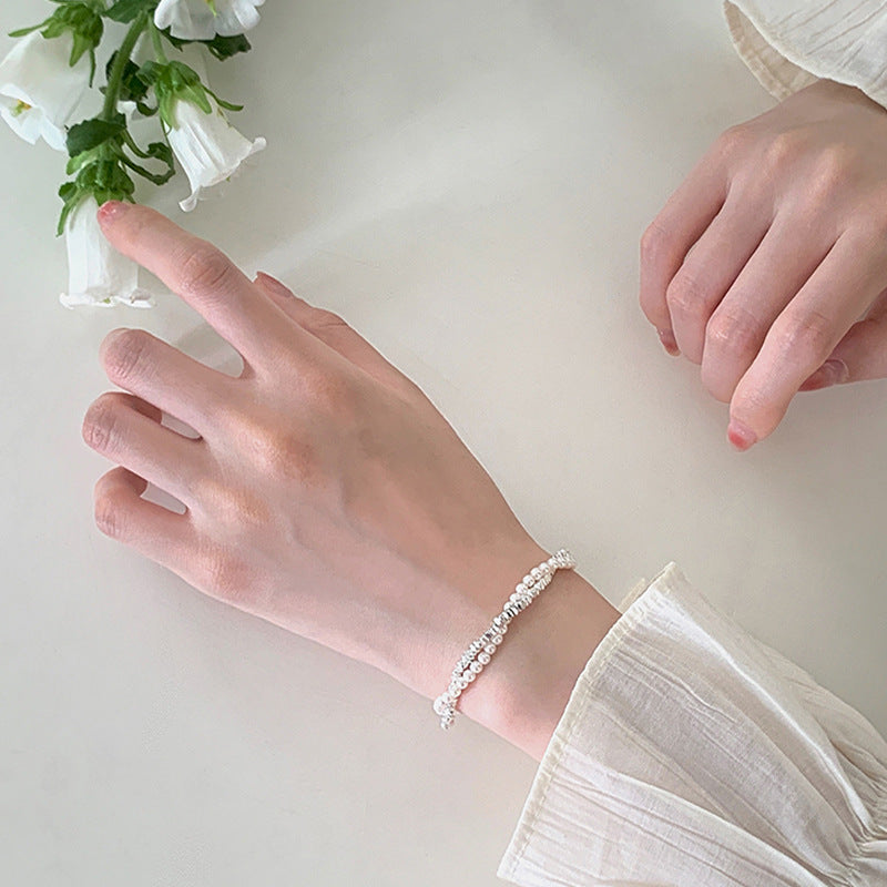 Wrapped pearl bracelet