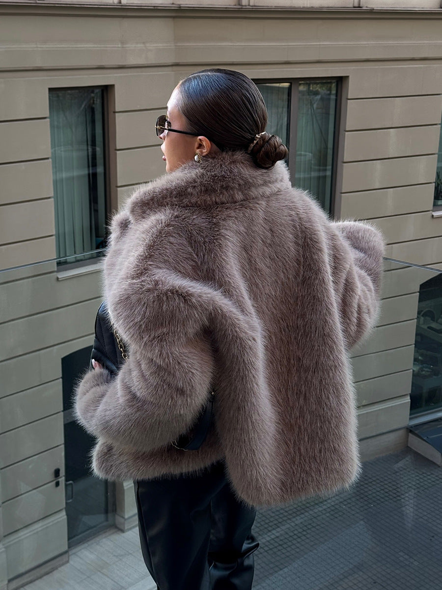 Faux fur coat