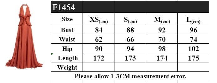 Halter neck deep V neck waist dress