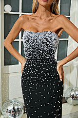 Strapless Bubble Bead Slim Floor-Mounting Banquet Party Dress Long dress