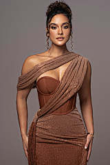 Sleeveless tube top slit patchwork hip-hugging maxi dress